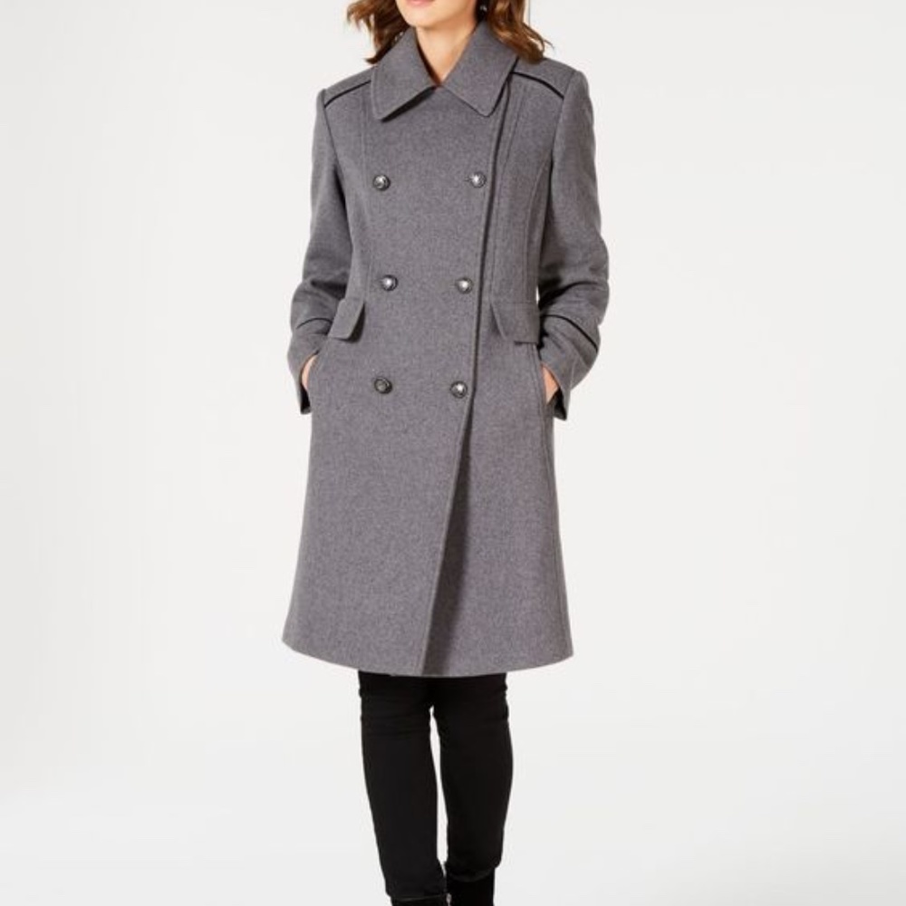 Vince Camuto double breasted military wool coat